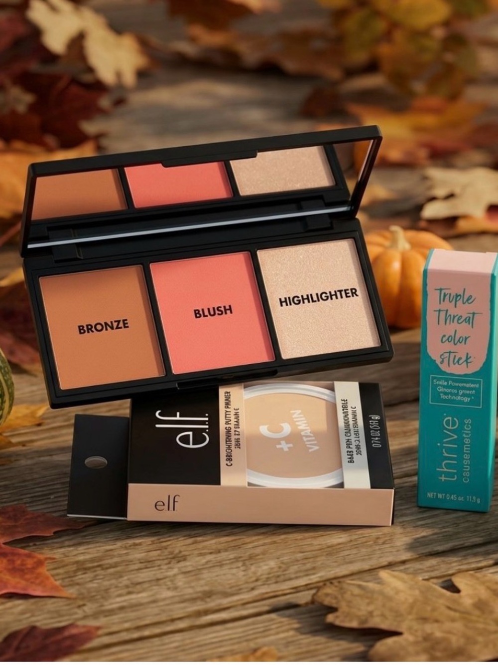 Radiant Face Bundle - e.l.f. Vitamin C Primer, Thrive Color Stick, Laura Geller